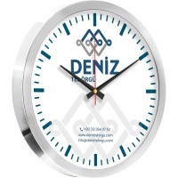 V30-920-B Paslanmaz Metal Duvar Saati